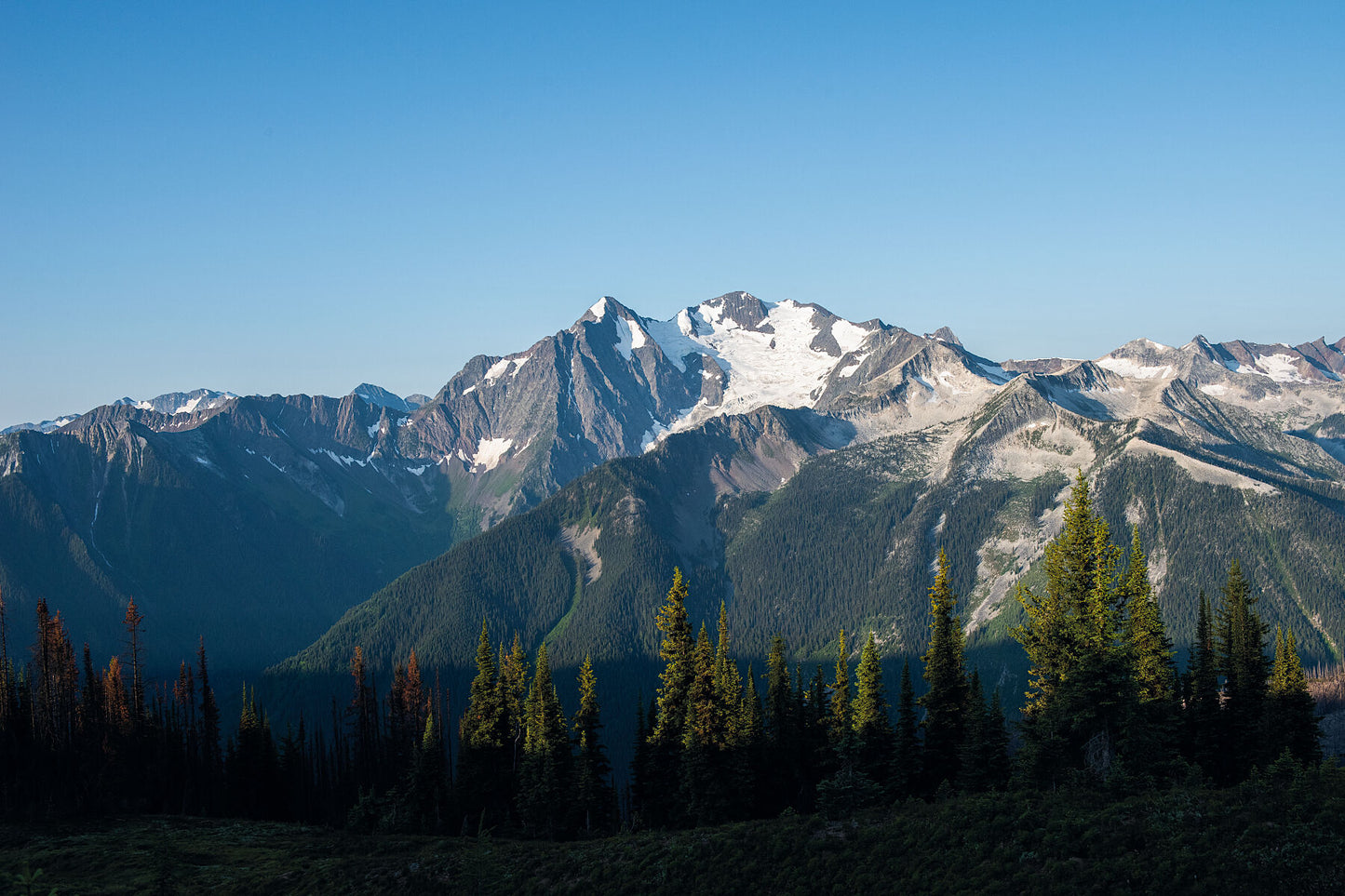Mt.Cooper and the Spokane Glacier, in the Goat Range of British Columbia, fine art landscape photography by Ashley Voykin.